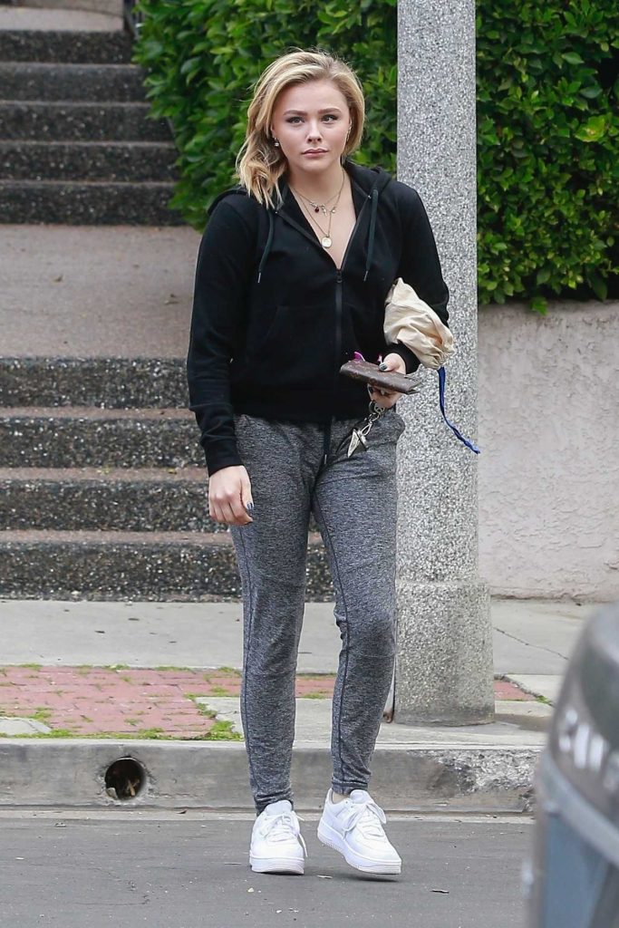 Chloe Moretz Visits Friends at an Apartment Building in Culver City 04/04/2018-2