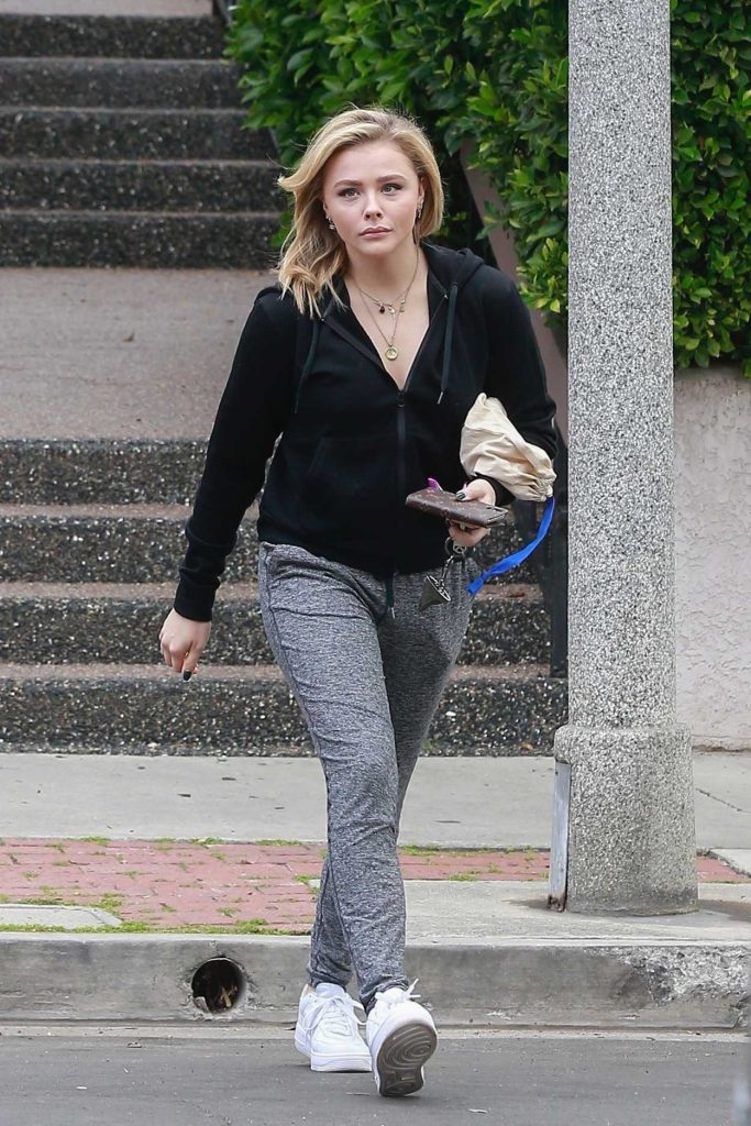 Chloe Moretz Visits Friends at an Apartment Building in Culver City 04/04/2018-3