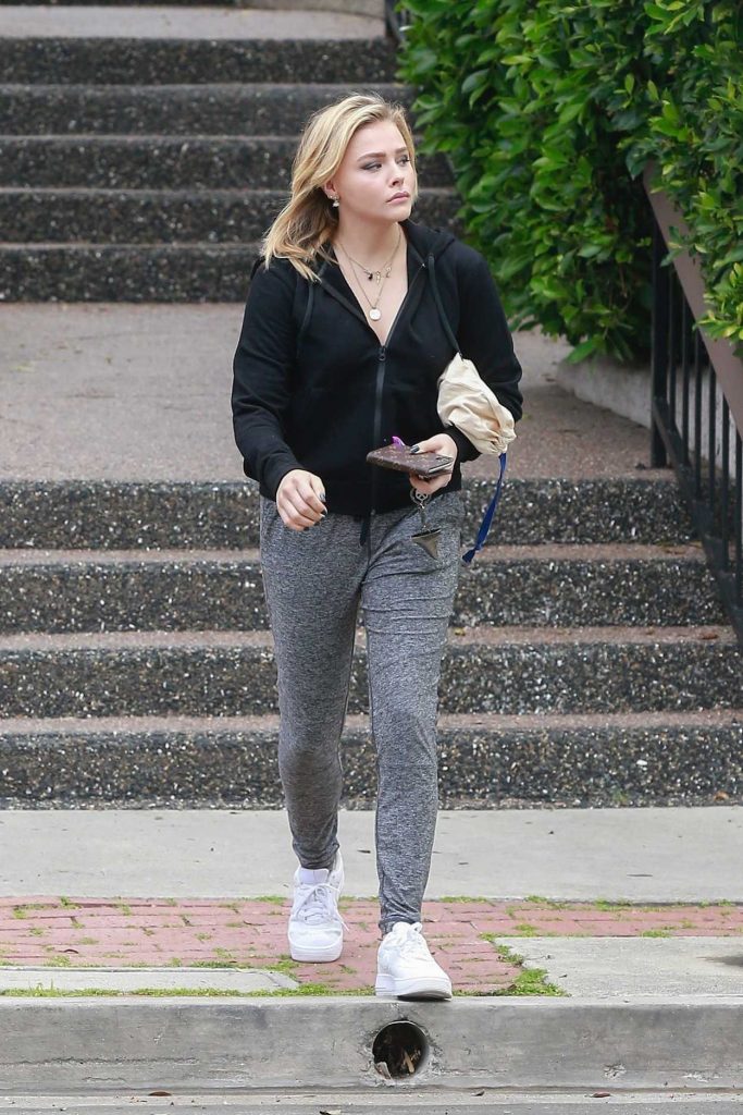 Chloe Moretz Visits Friends at an Apartment Building in Culver City 04/04/2018-4