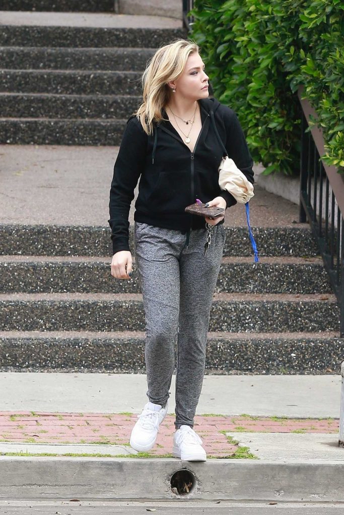 Chloe Moretz Visits Friends at an Apartment Building in Culver City 04/04/2018-5