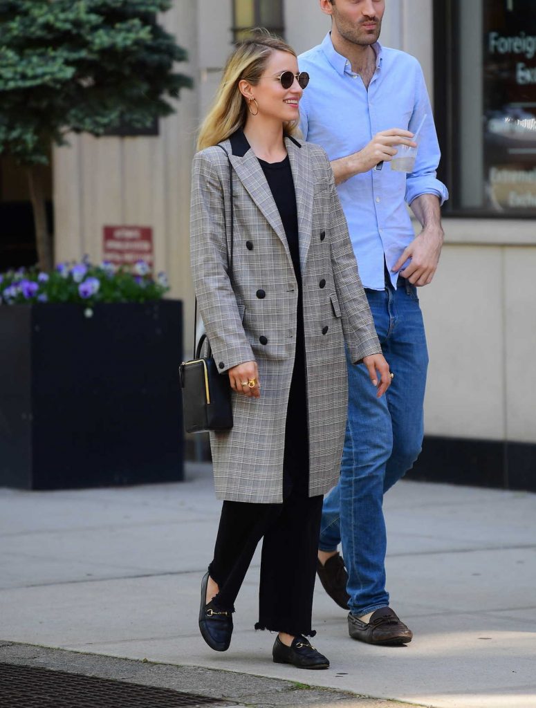 Dianna Agron Wears a Plaid Jacket Out in New York City 05/20/2018-1