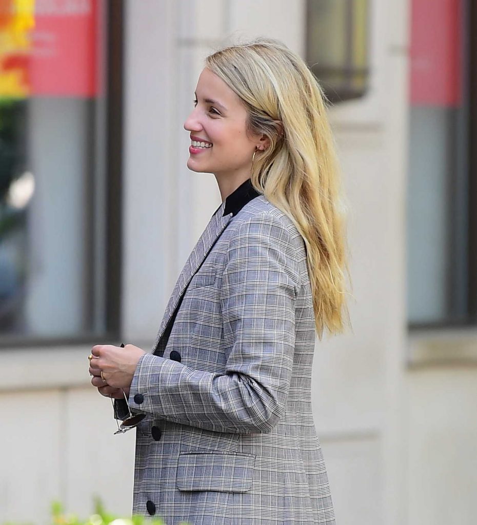 Dianna Agron Wears a Plaid Jacket Out in New York City 05/20/2018-5