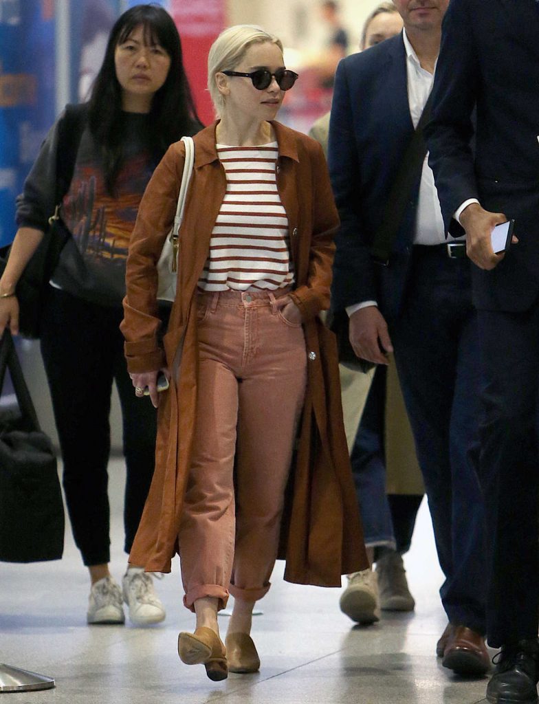 Emilia Clarke Arrives at JFK Airport in NYC 05/20/2018-4