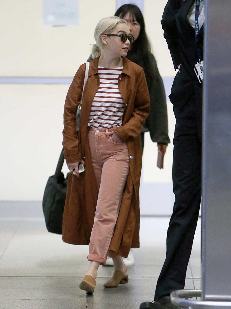 Emilia Clarke Arrives at JFK Airport in NYC 05/20/2018-5