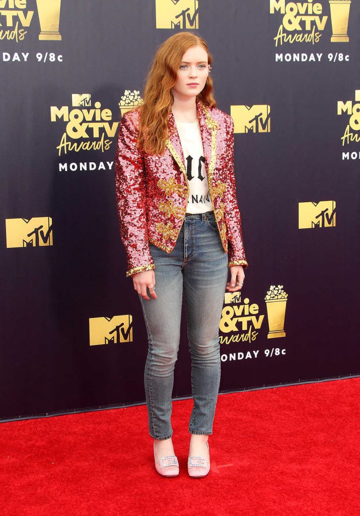 Sadie Sink Attends the 2018 MTV Movie and TV Awards in Santa Monica 06/16/2018-2