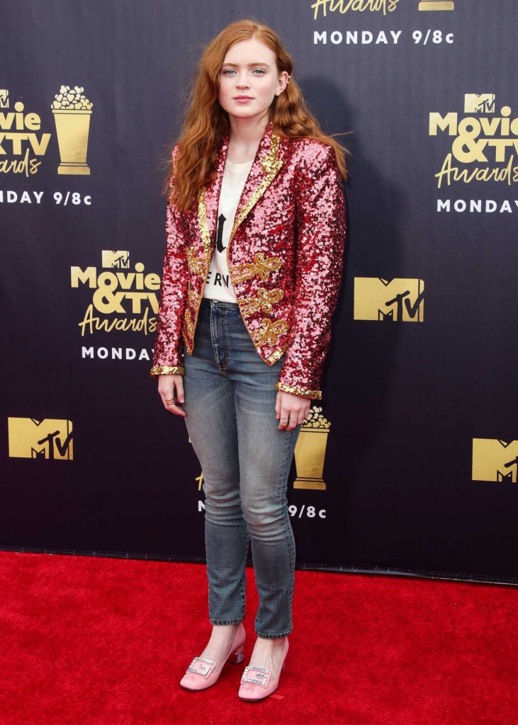 Sadie Sink Attends the 2018 MTV Movie and TV Awards in Santa Monica 06/16/2018-3