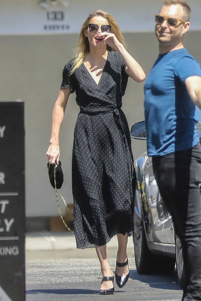 Amber Heard in a Polka Dot Dress