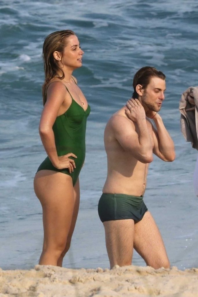 Ana de Armas in a Green Swimsuit