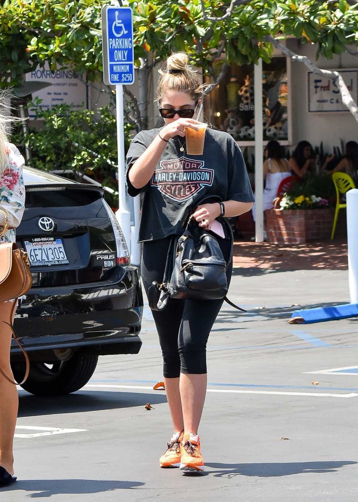 Ashley Benson Wears an Orange Nike Sneakers Out in Los Angeles 07/16/2018-3