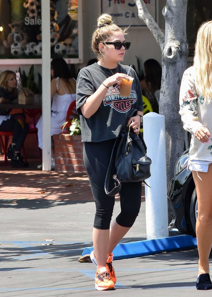 Ashley Benson Wears an Orange Nike Sneakers Out in Los Angeles 07/16/2018-4