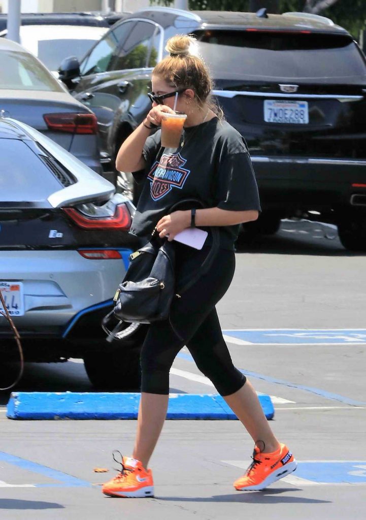Ashley Benson Wears an Orange Nike Sneakers Out in Los Angeles 07/16/2018-5