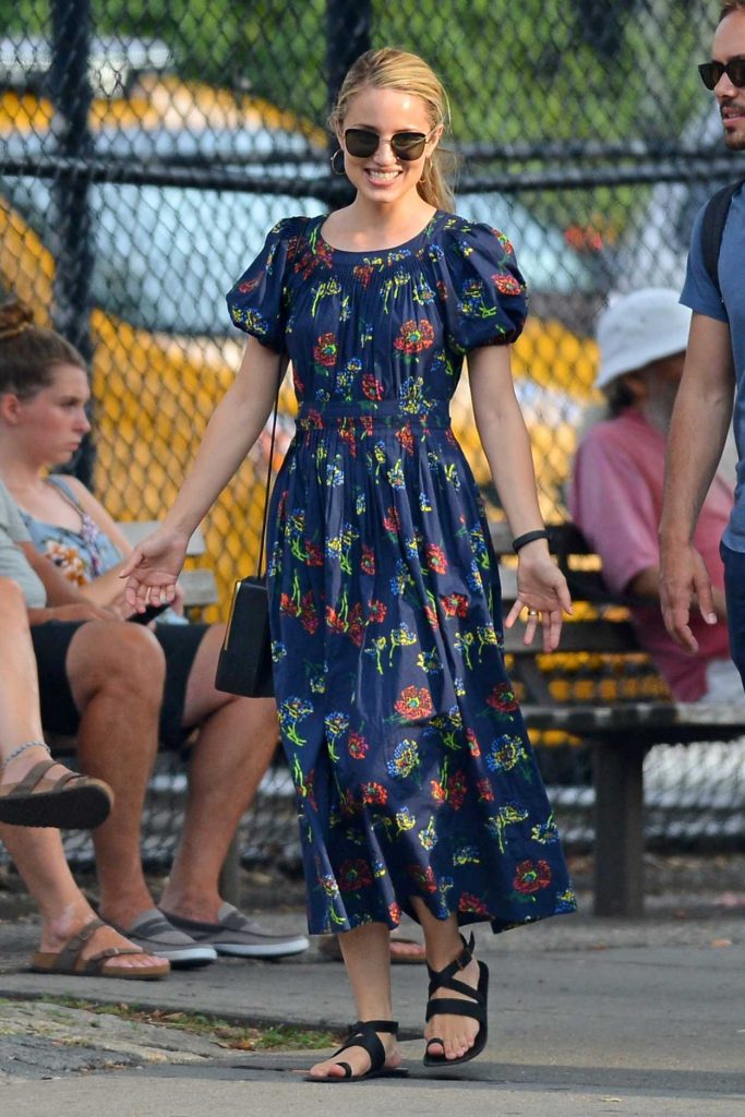 Dianna Agron Was Seen in a Floral Dress Out in New York City 07/18/2018-1