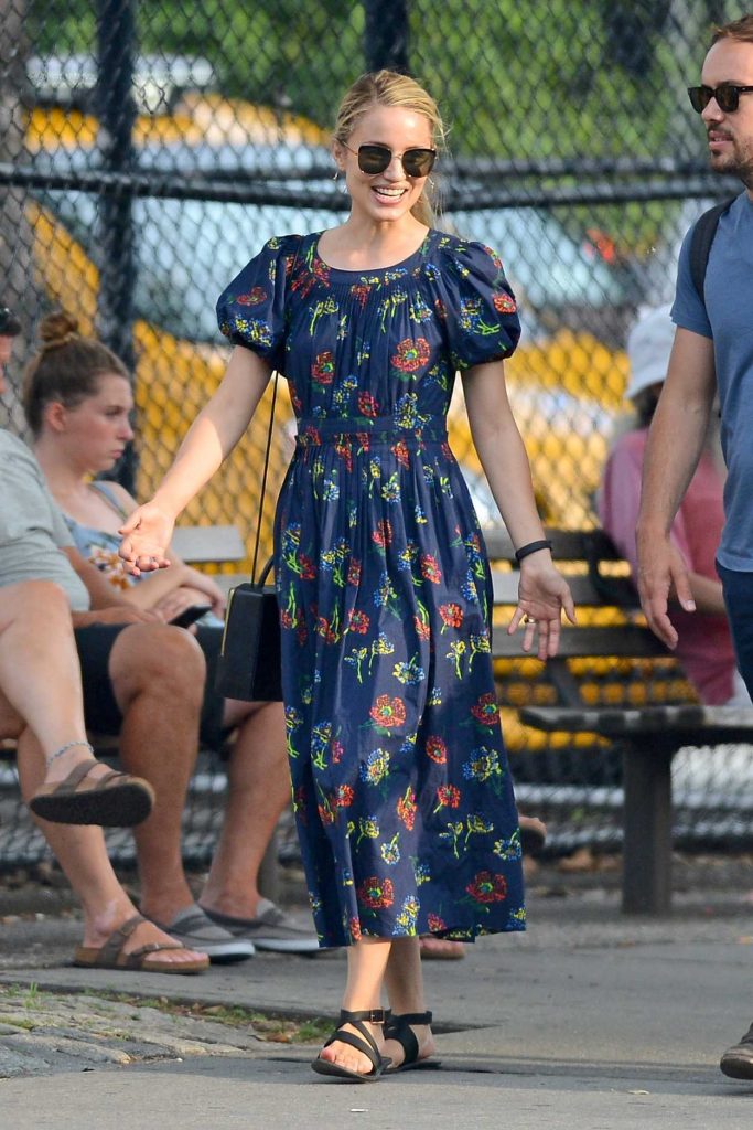 Dianna Agron Was Seen in a Floral Dress Out in New York City 07/18/2018-2