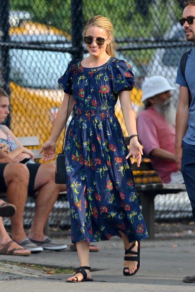 Dianna Agron Was Seen in a Floral Dress Out in New York City 07/18/2018-4
