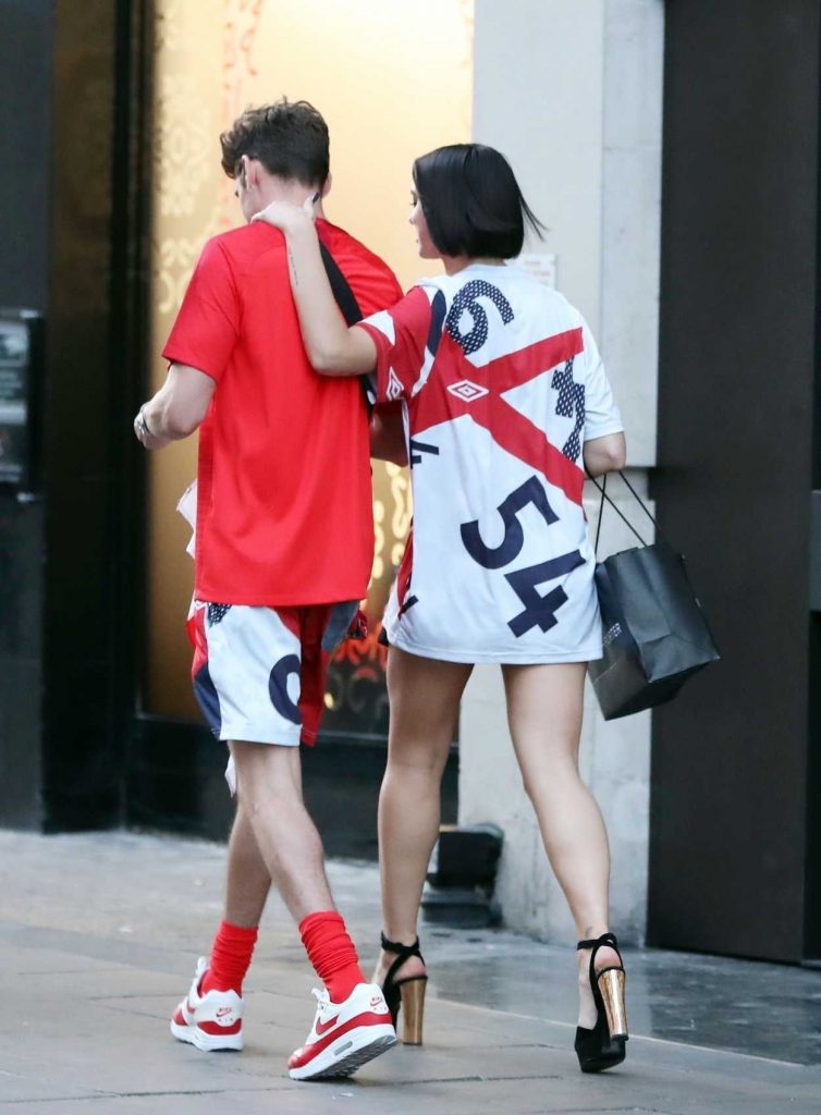 Dua Lipa Supports England with Her Boyfriend Isaac Carew at 40 Dean St in London 07/11/2018-4