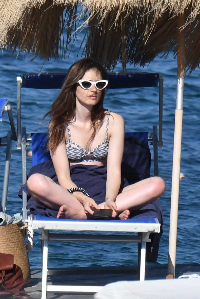 Lily Collins in Bikini at the Hotel Regina in Ischia, Italy 07/17/2018-1