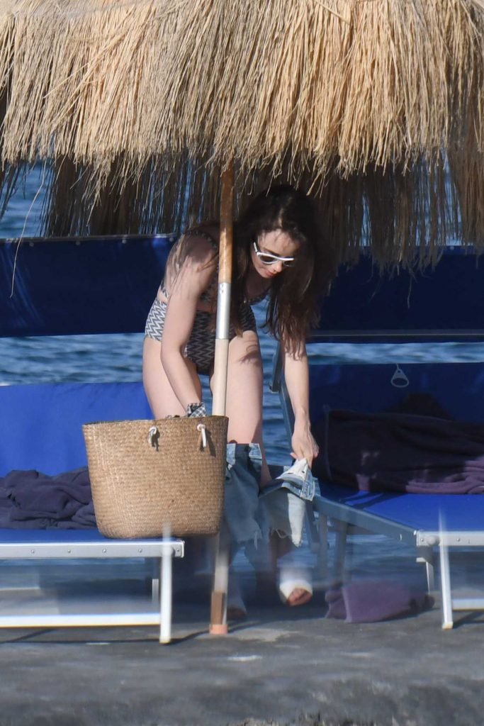 Lily Collins in Bikini at the Hotel Regina in Ischia, Italy 07/17/2018-5