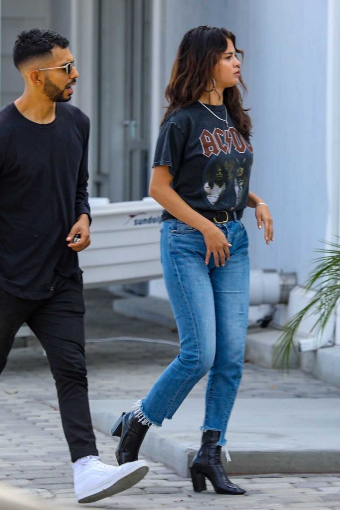 Selena Gomez in a Black AC/DC T-Shirt