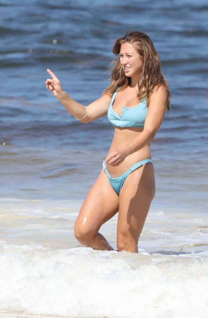 Stefanie Knight in a Light Blue Bikini