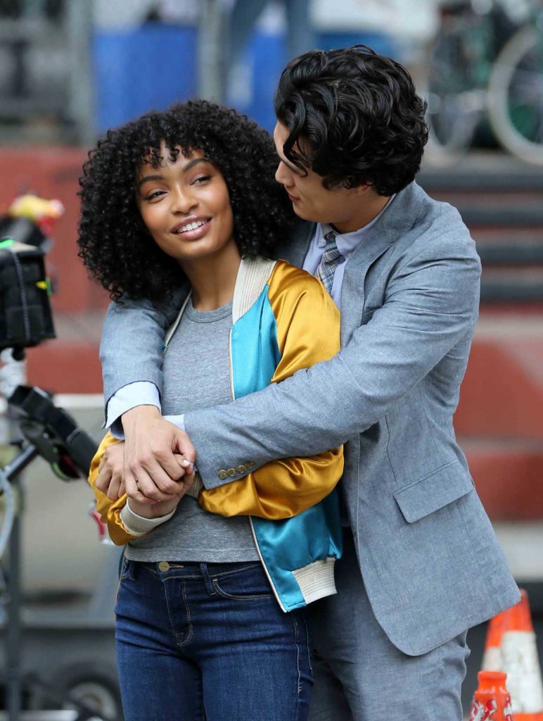 Yara Shahidi on the Set of a Love Scene with Charles Melton for The Sun is Also A Star in Chinatown, NYC 07/16/2018-4