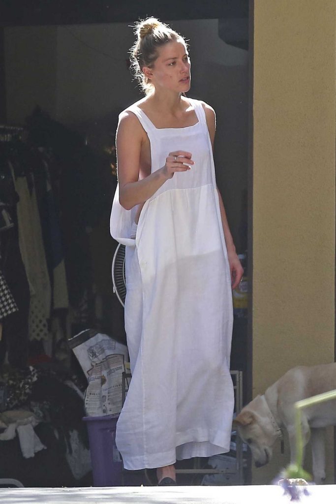 Amber Heard in White Sundress