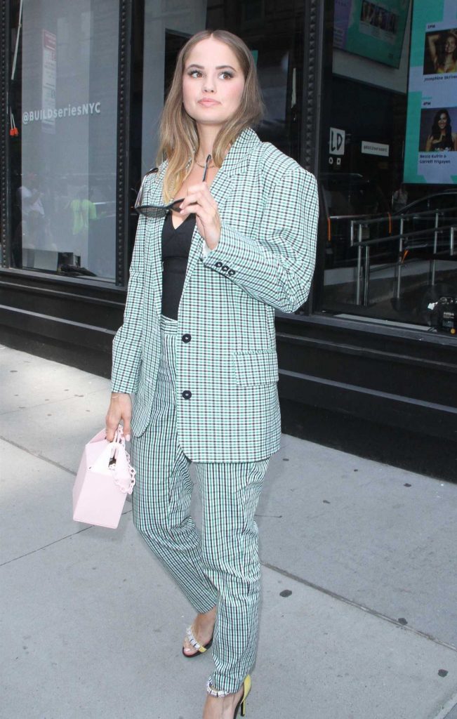 Debby Ryan in a Plaid Suit