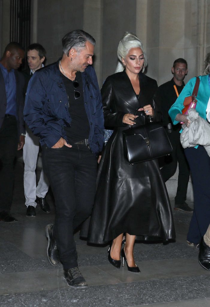 Lady Gaga in a Black Trench Coat