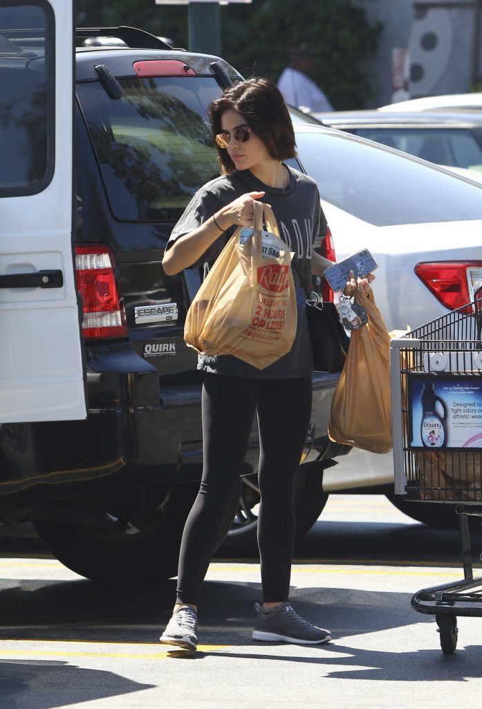 Lucy Hale in a Black Stardust T-Shirt