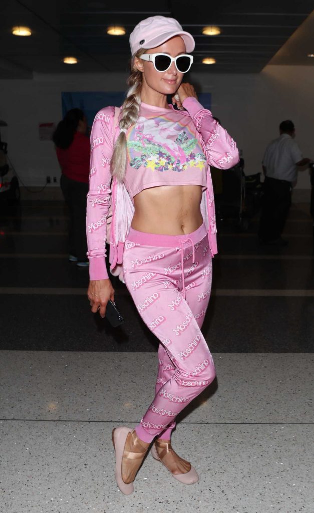 Paris Hilton in a Pink Moschino Leggings
