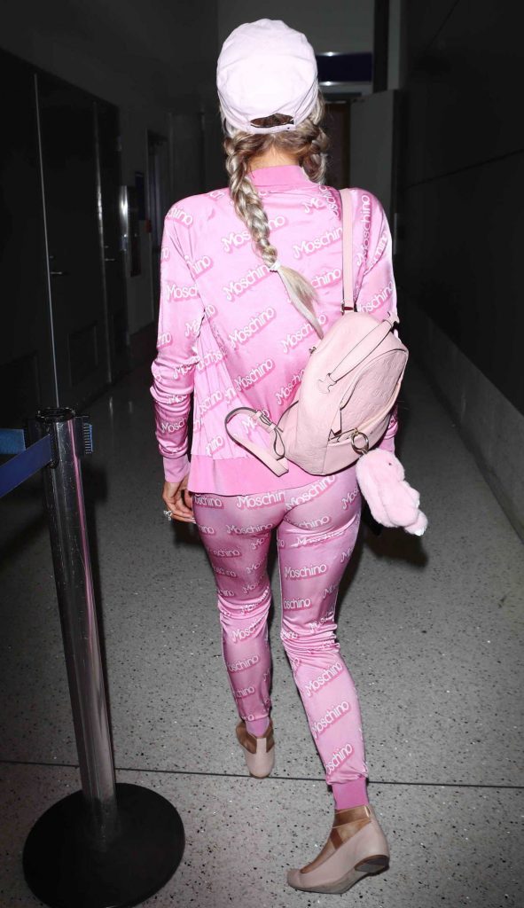 Paris Hilton in a Pink Moschino Leggings