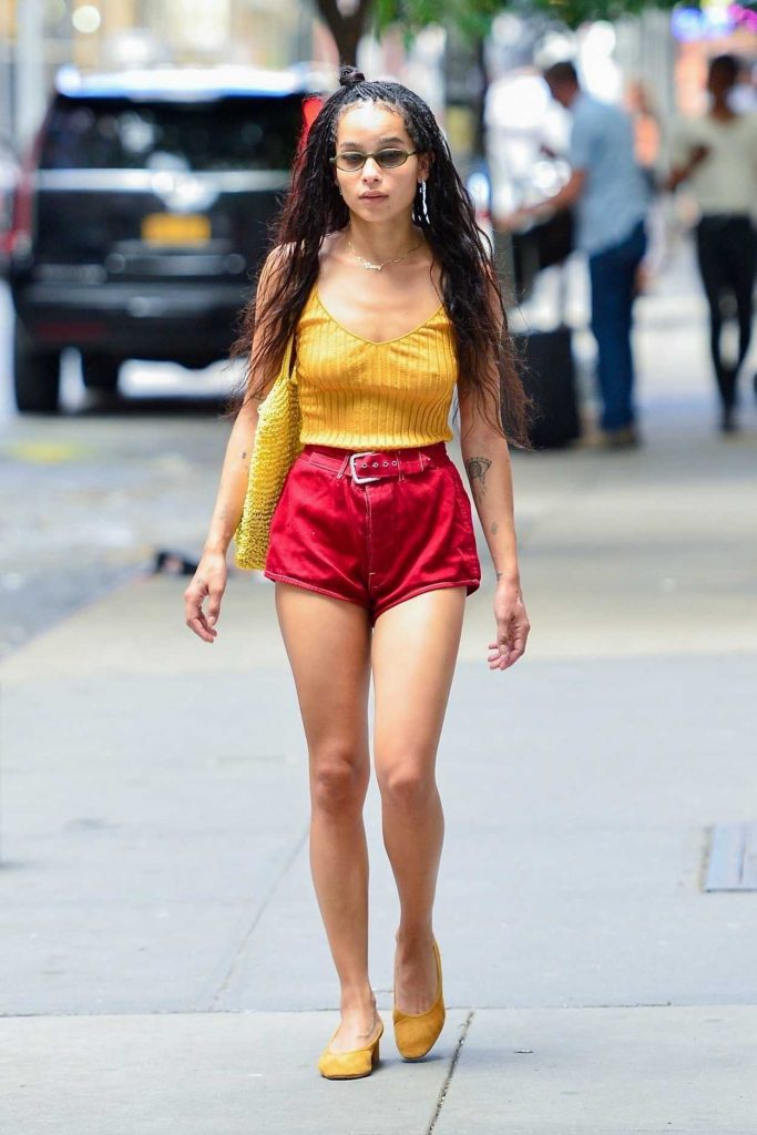 Zoe Kravitz in a Red Shorts
