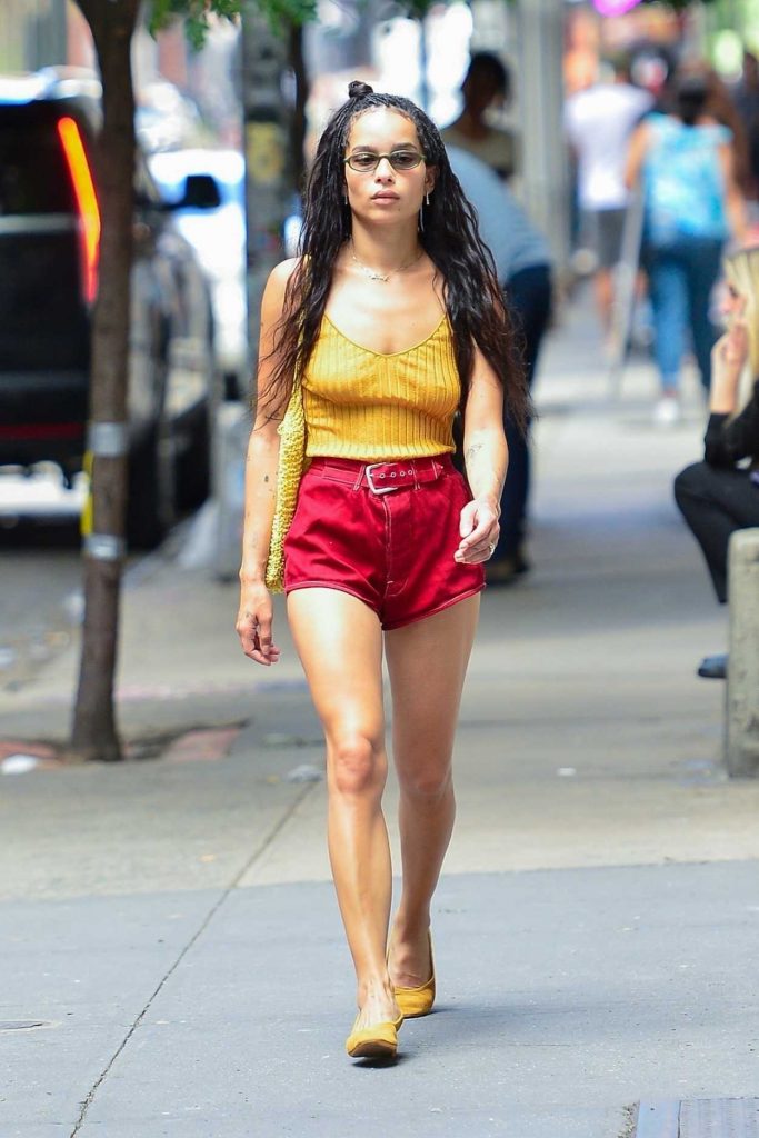 Zoe Kravitz in a Red Shorts