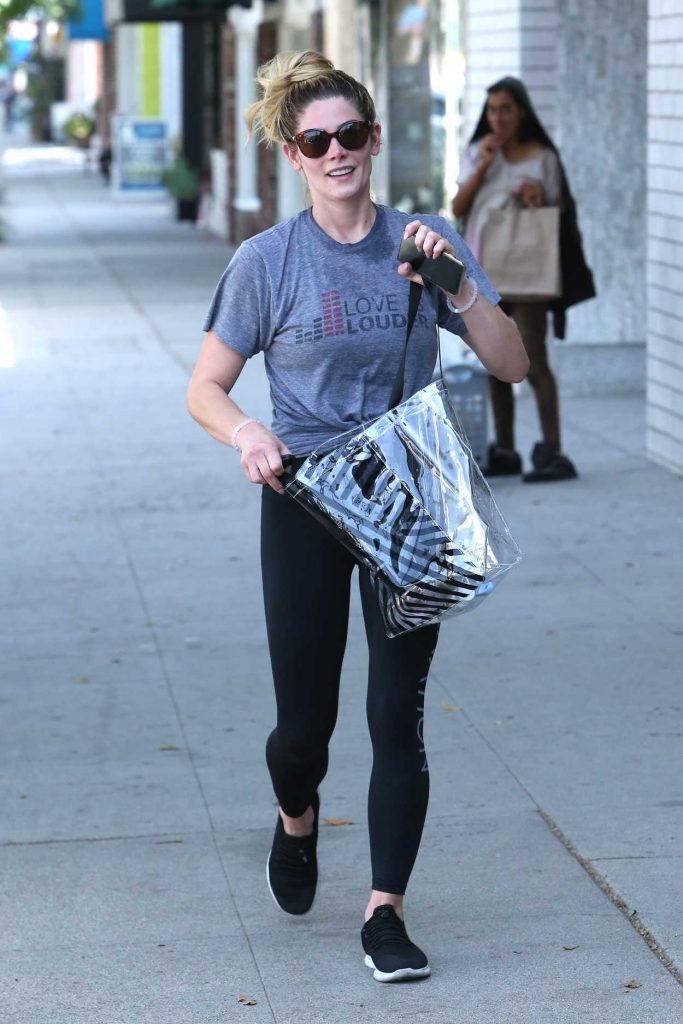 Ashley Greene in a Gray T-Shirt