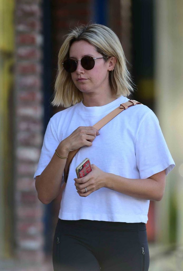 Ashley Tisdale in a White T-Shirt
