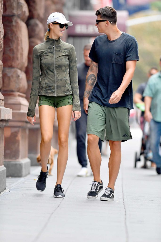 Hailey Clauson in a Green Military Jacket