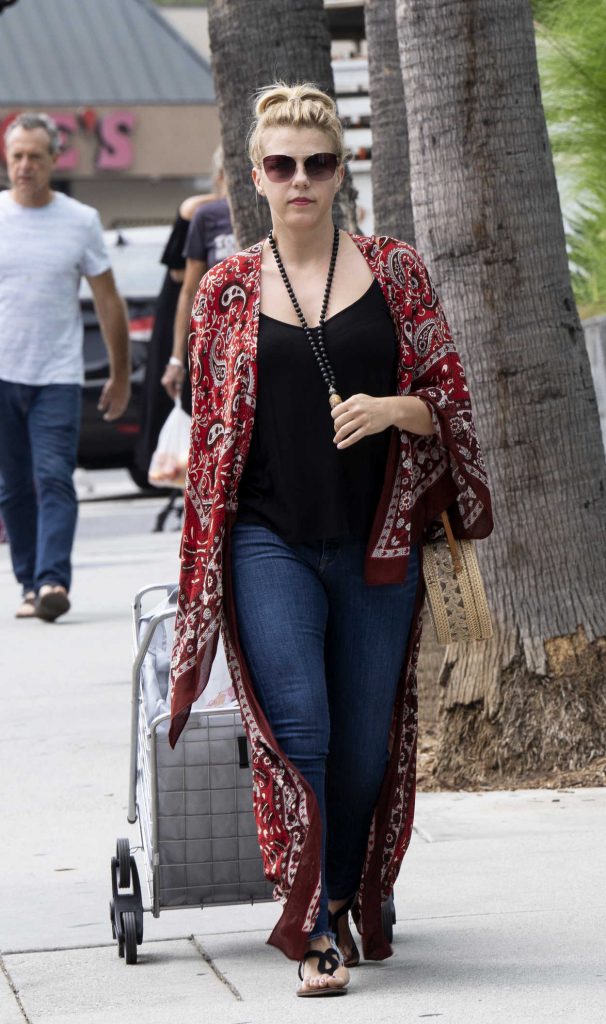 Jodie Sweetin in a Red Paisley Cardigan