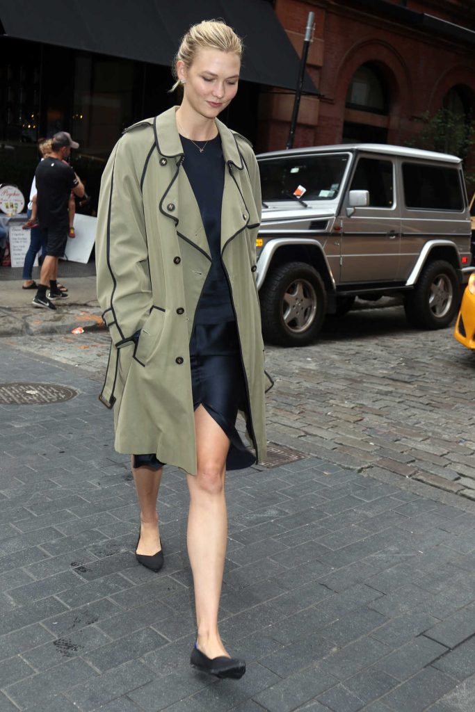 Karlie Kloss in a Moss Coat