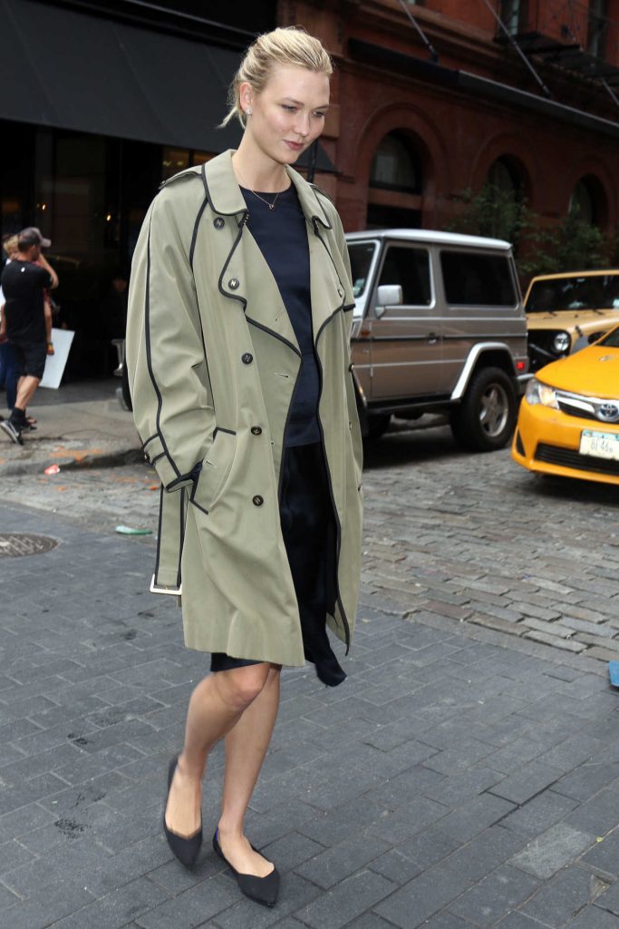 Karlie Kloss in a Moss Coat