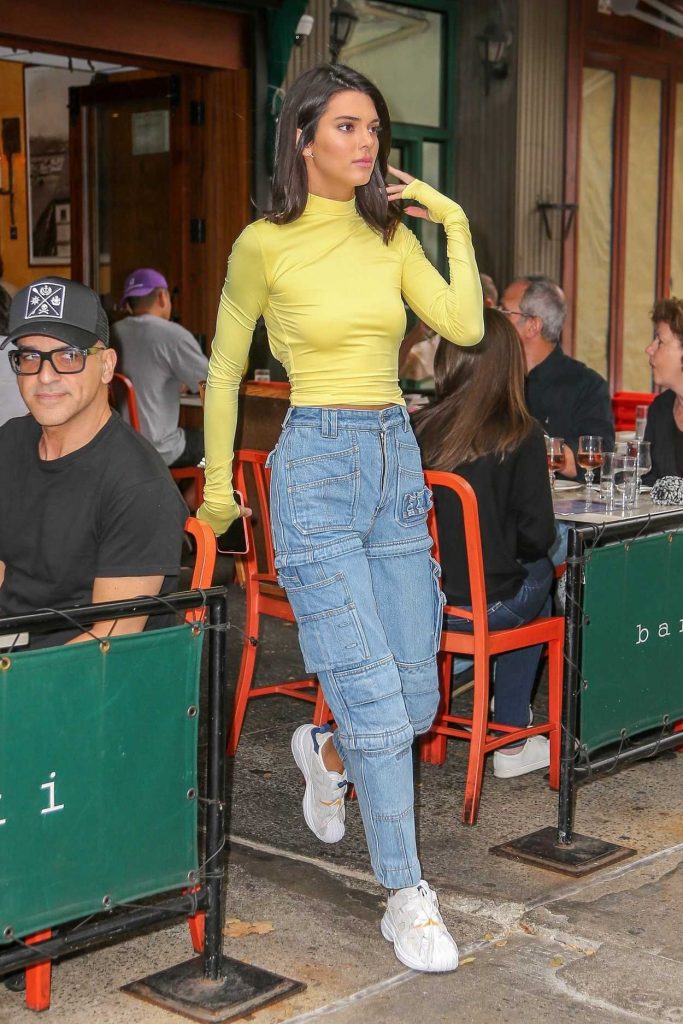 Kendall Jenner in a Yellow Turtleneck