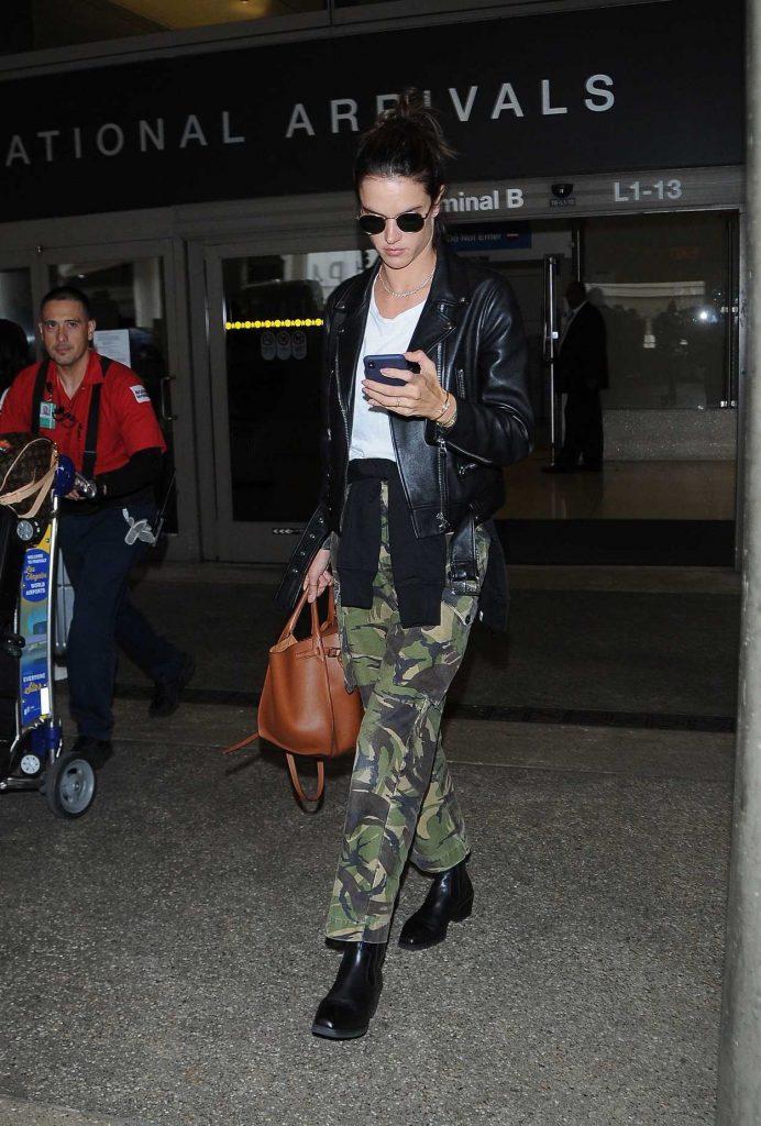 Alessandra Ambrosio in a Green Military Pants