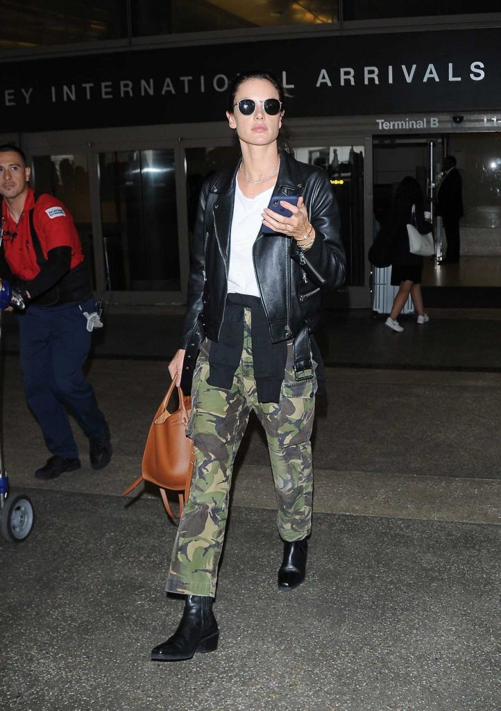 Alessandra Ambrosio in a Green Military Pants