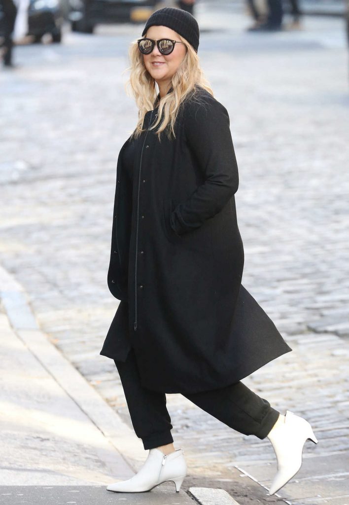 Amy Schumer in a Black Coat