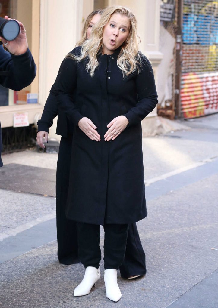 Amy Schumer in a Black Coat
