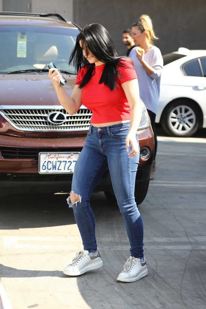 Ariel Winter in a Red T-Shirt