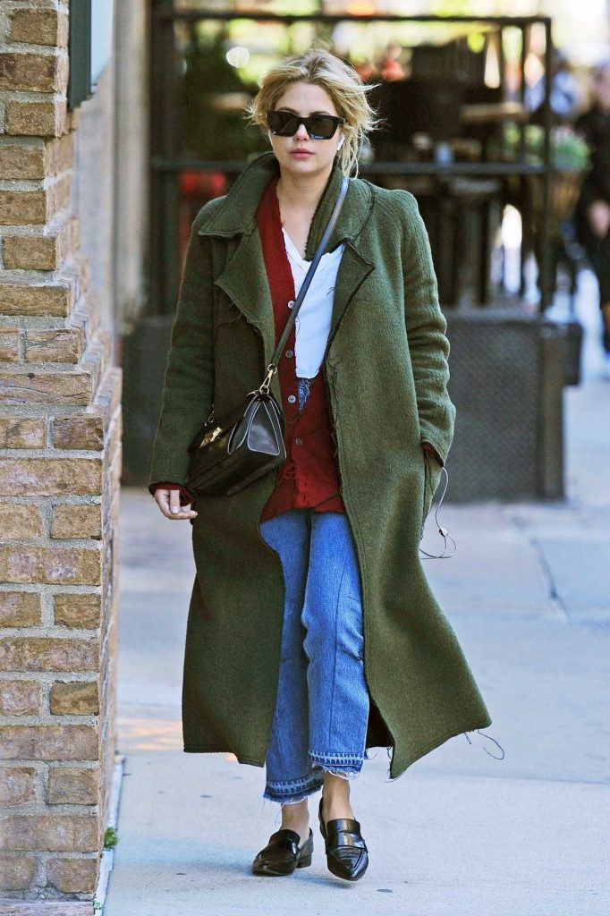 Ashley Benson in a Green Coat Was Seen Out in New York 10/19/2018 ...