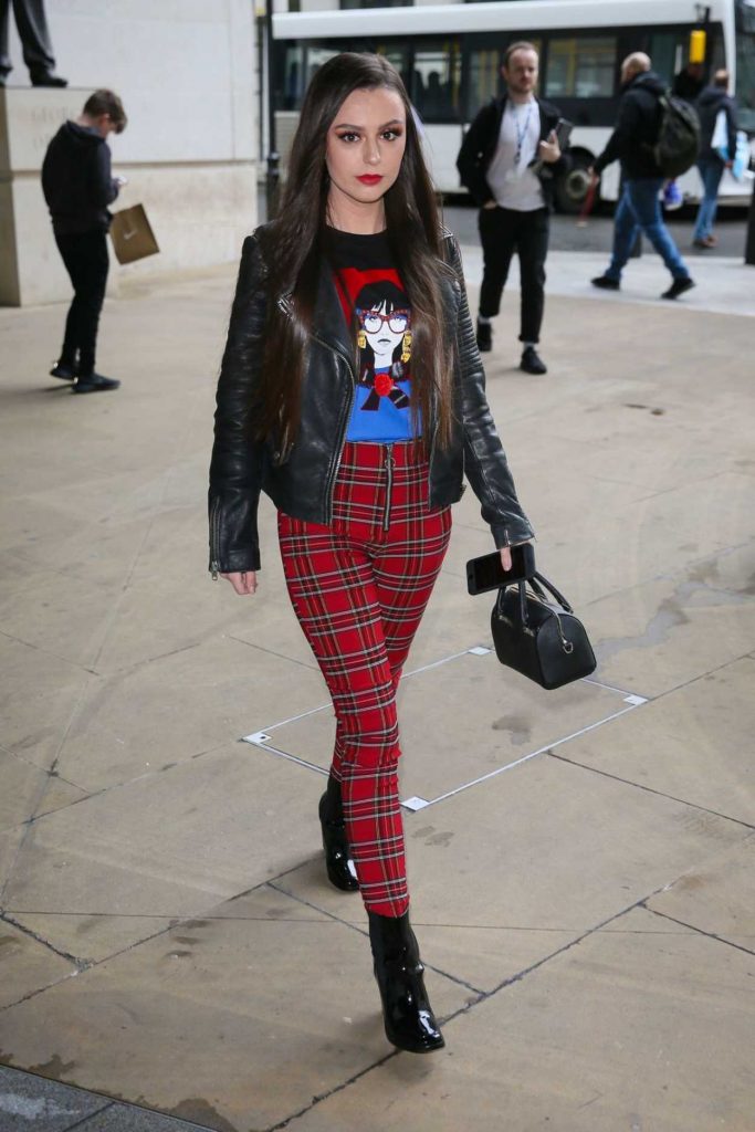 Cher Lloyd in a Red Plaid Pants