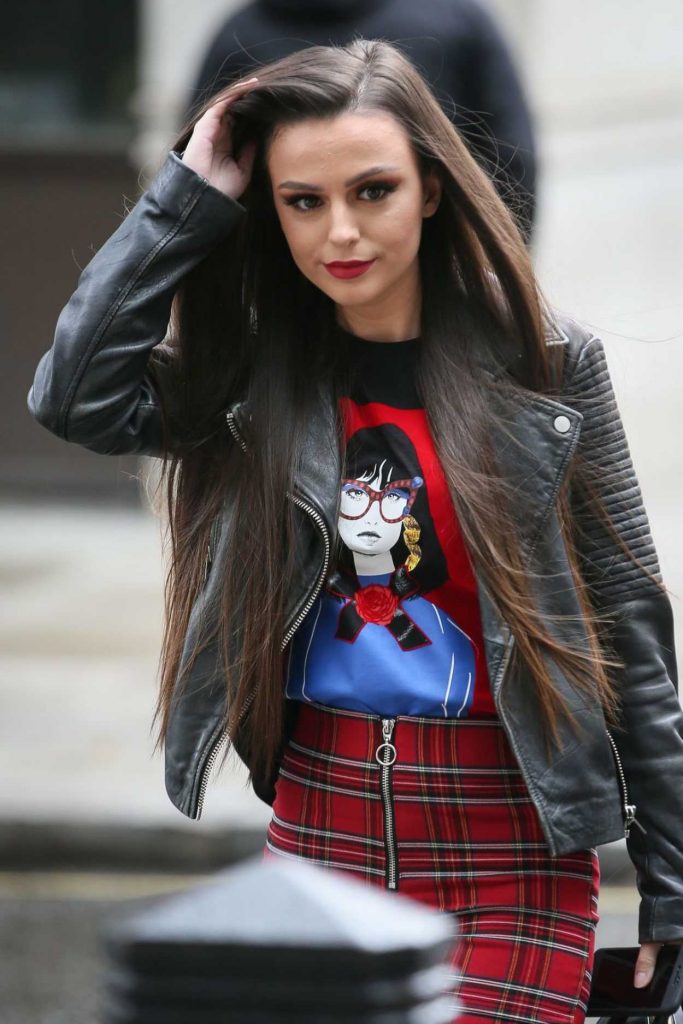 Cher Lloyd in a Red Plaid Pants