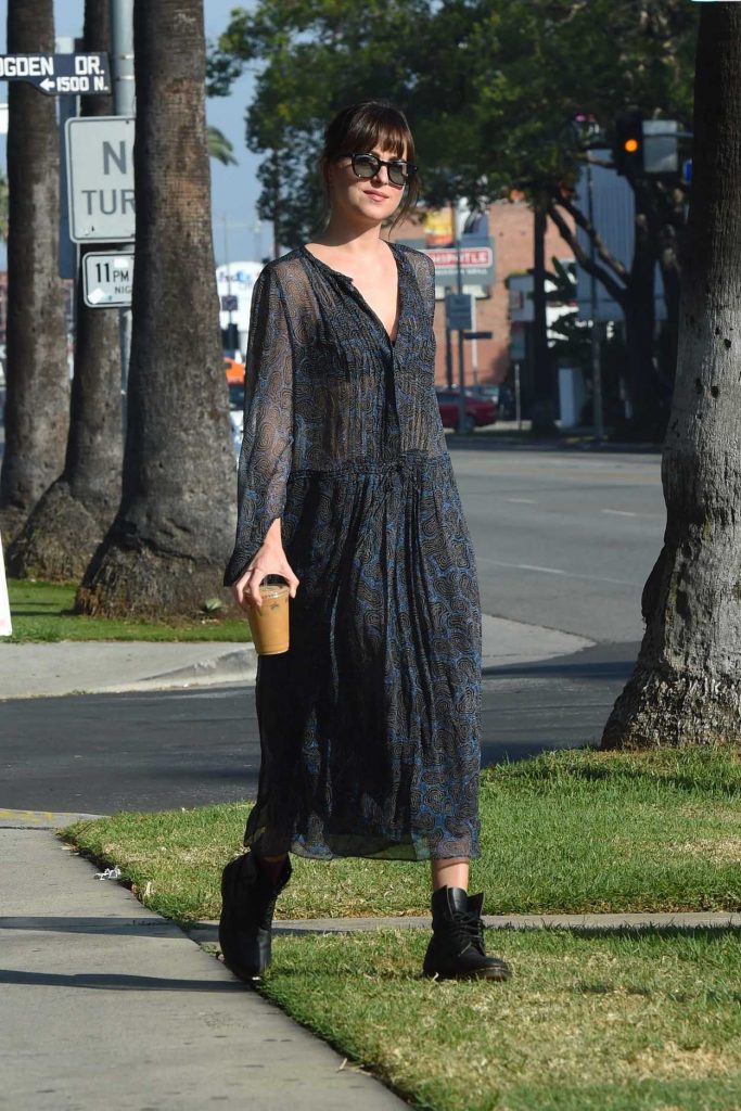 Dakota Johnson in a Black Transparent Dress