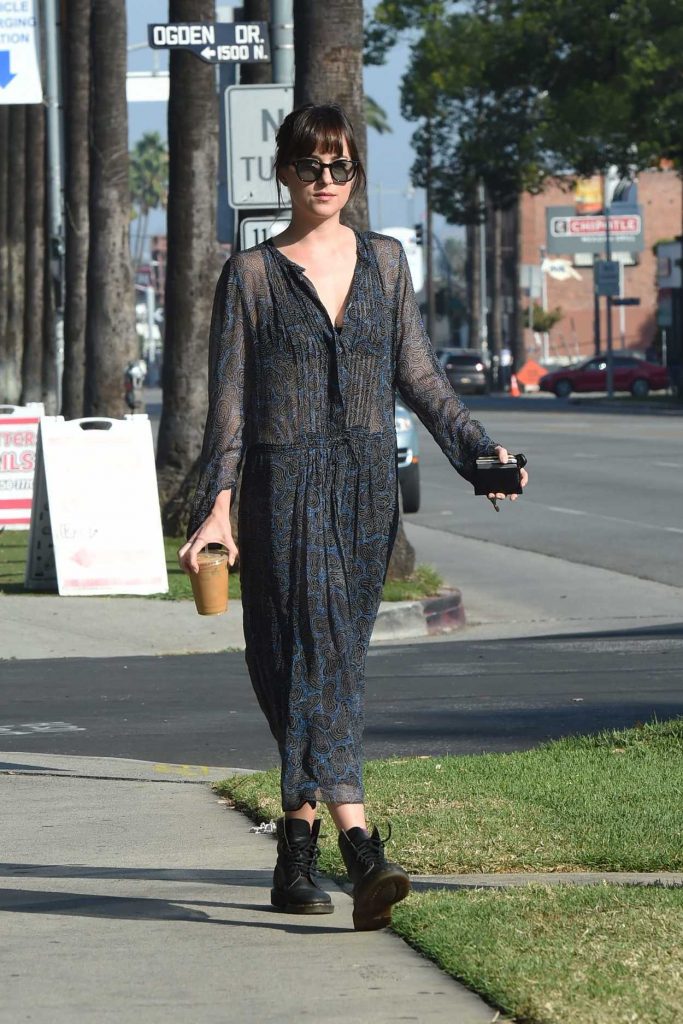 Dakota Johnson in a Black Transparent Dress