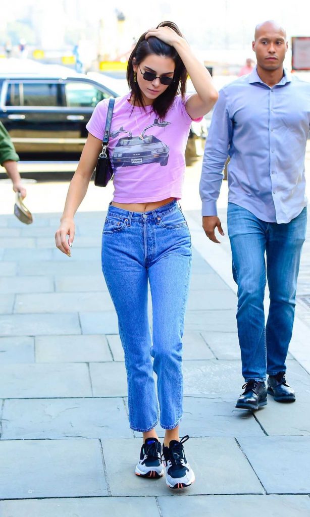 Kendall Jenner in a Pink T-Shirt